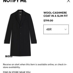 Boss Black Wool-Cashmere Pea Coat